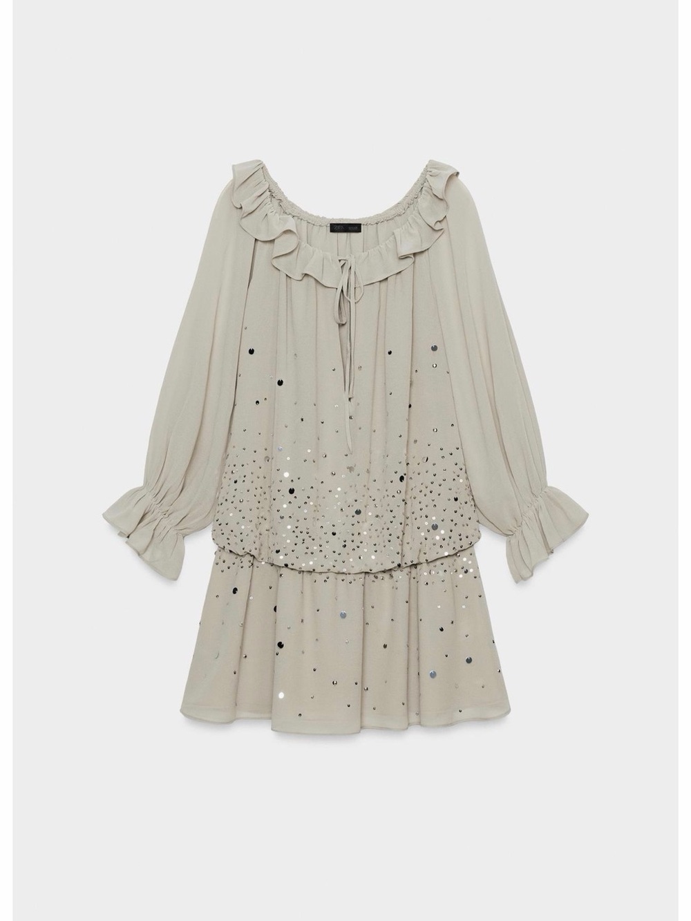 Zara Off The Shoulder Sequin Drop-Waist Mini Dress - Georgette